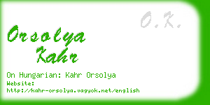 orsolya kahr business card